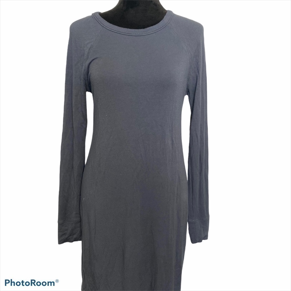 Lou & Grey dress long sleeve crew neck gray color size small